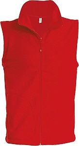 Pánská mikrofleecová vesta Kariban fleece vest men, červená, vel. L