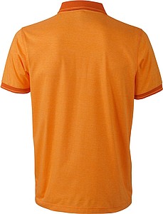 Pánská polokošile James Nicholson polo melange men, oranžová/tmavě oranžová, vel. S