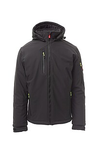 Pánská softshellová bunda PAYPER CREEK PAD ULTRALITE, antracitová, 3XL - bunda s potiskem