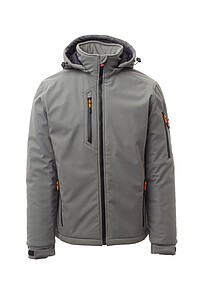Pánská softshellová bunda PAYPER CREEK PAD ULTRALITE, šedá, 4XL - bunda s potiskem