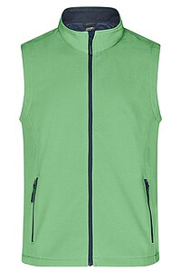 Pánská vesta James & Nicholson Promo softshell, zelená/námořní modrá, velikost S