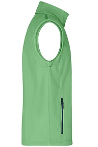 Pánská vesta James & Nicholson Promo softshell, zelená/námořní modrá, velikost S