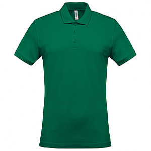 Pánské polotriko KARIBAN SHORT-SLEEVED PIQUÉ POLO SHIRT, středně zelená, S