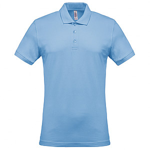 Pánské polotriko KARIBAN SHORT-SLEEVED PIQUÉ POLO SHIRT, světle modrá, S