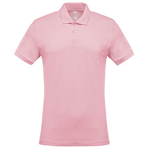 Pánské polotriko KARIBAN SHORT-SLEEVED PIQUÉ POLO SHIRT, světle růžová, S