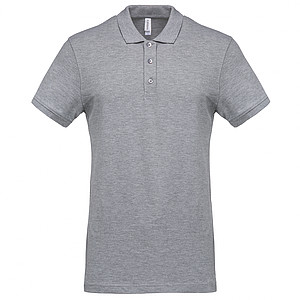 Pánské polotriko KARIBAN SHORT-SLEEVED PIQUÉ POLO SHIRT, světle šedý melír, S