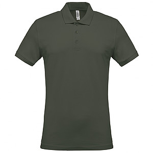 Pánské polotriko KARIBAN SHORT-SLEEVED PIQUÉ POLO SHIRT, vojenská zelená tmavá, M