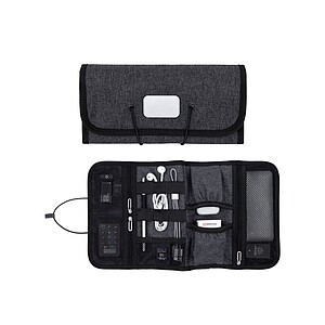 PAUFOR Skládací organizér na kabely BrandCharger, šedá - reklamní předměty