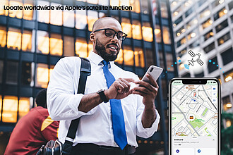 Peněženka s nabíjecím lokátorem z RCS polyesteru, černá