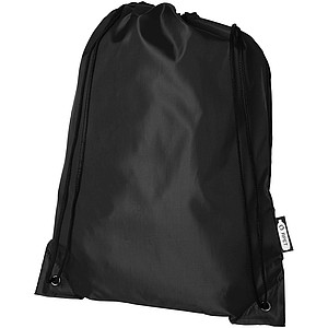 Pevný stahovací batoh, černá - batoh s potiskem