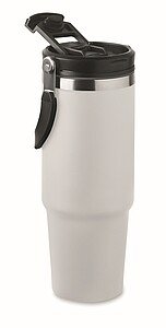 PITESTI Dvoustěnný XXL hrnek z recyklované nerezové oceli, 850 ml, bílá