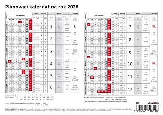 Plánovací karta 2026 - reklamní kalendáře