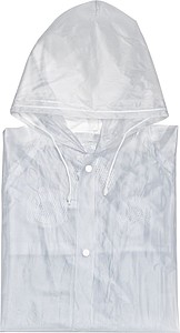 Pláštěnka s kapucí, velikost XL, PVC, transparentní bílá - reklamní deštníky