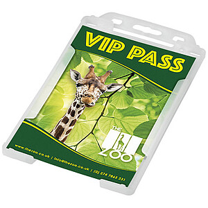 Plastová visačka na jmenovku, transparentní bílá