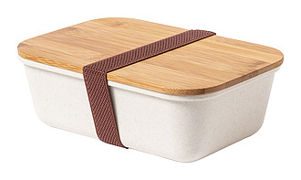 Plastový box na jídlo s bambusovým víčkem, 1l, béžový - reklamní předměty