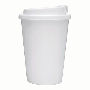 Plastový dvouvrstvý hrnek s víčkem, 300ml, bílý