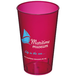 Plastový kelímek 375 ml, transparentní růžová