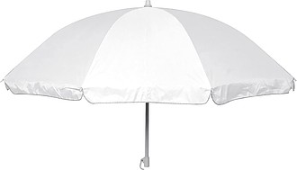 Plážový slunečník z polyesteru v pouzdře, bílá - reklamní deštníky