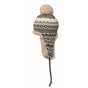 Pletená čepice s klapkami, černá