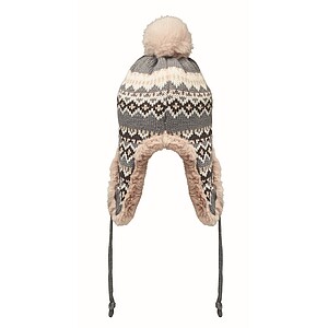 Pletená čepice s klapkami, černá