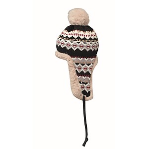 Pletená čepice s klapkami, šedá