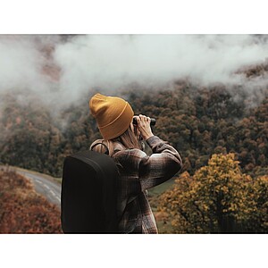 Pletená čepice s lemem, žlutá