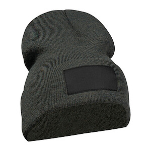 Pletená čepice, tmavě šedá - zimní čepice s vlastním potiskem