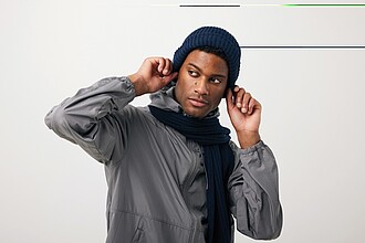 Pletená šála 180x25cm Impact z Polylana® AWARE™, námořní modrá