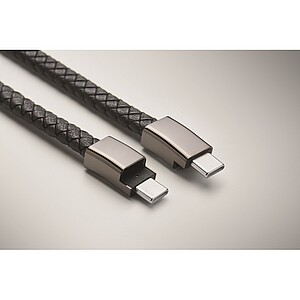 Pletený náramek a kabel type-C, černá