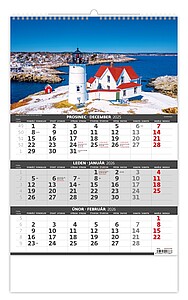 Pobřeží 2026 tříměsíční nástěnný kalendář - reklamní kalendáře