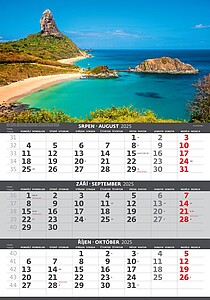 Pobřeží 2026 tříměsíční nástěnný kalendář