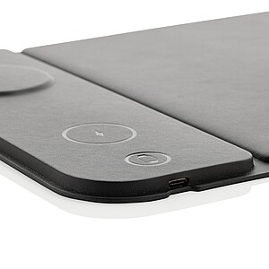 Podložka pod myš z RCS recyklovaného PU s 15W bezdrátovým nabíjením, černá