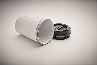 Pohárek s keramickým vnitřkem 350, bílá