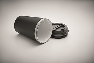 Pohárek s keramickým vnitřkem 350, černá