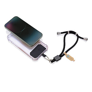 Popruh na telefon na zápěstí z REC RPET, černá