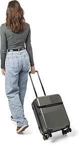 PORTISO Cestovní kufr na kolečkách, tmavě šedá