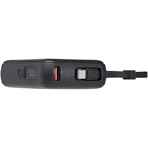 Powerbanka 10 000 mAh 35W pro tablet s integrovaným kabelem typu C – vyrobeno z recyklovaného plastu, černá