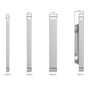 Powerbanka 10000mAh s bezdrátovým nabíjením, stříbrná