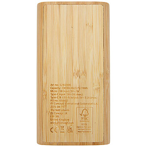 Powerbanka 20000mAh s bambusovým povrchem