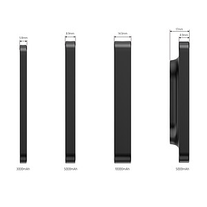 Powerbanka 3000mAh s bezdrátovým nabíjením, černá