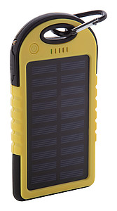Powerbanka 4000mAh se solárním nabíjením, žlutá - reklamní předměty