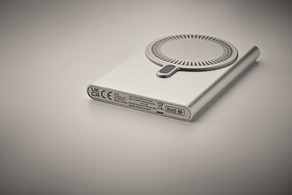 Powerbanka s bezdrátovou nabíječkou, stříbrná