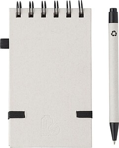 Poznámkový blok A6 z recyklovaného mléčného kartonu s propiskou