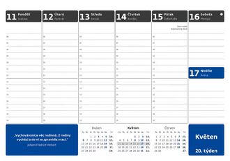 Pracovní kalendář s citáty 2026