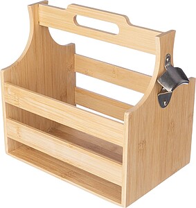 Přenoska lahví z bambusu, hnědá