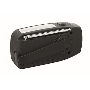 Přenosné rádio s LED svítilnou, černá