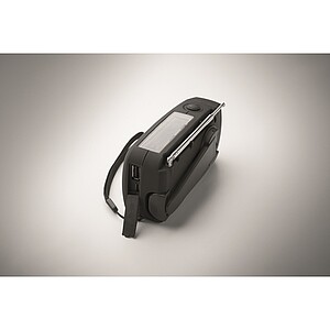 Přenosné rádio s LED svítilnou, černá