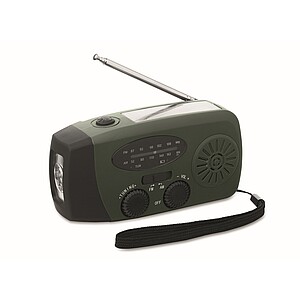 Přenosné rádio s LED svítilnou, tmavě zelená