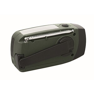 Přenosné rádio s LED svítilnou, tmavě zelená