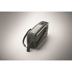 Přenosné rádio s LED svítilnou, tmavě zelená